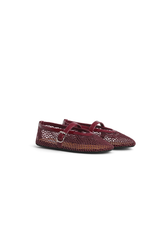 Ballerine in rete bordeaux AA3A029TK007325 - ROUGE GRENAT ALAÏA