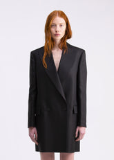 Giacca-Abito doppiopetto nera lucida a righe GC12ROA1032999 GENTE