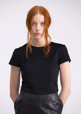 Crop top nero con maniche corte TP02ROA1030999 GENTE