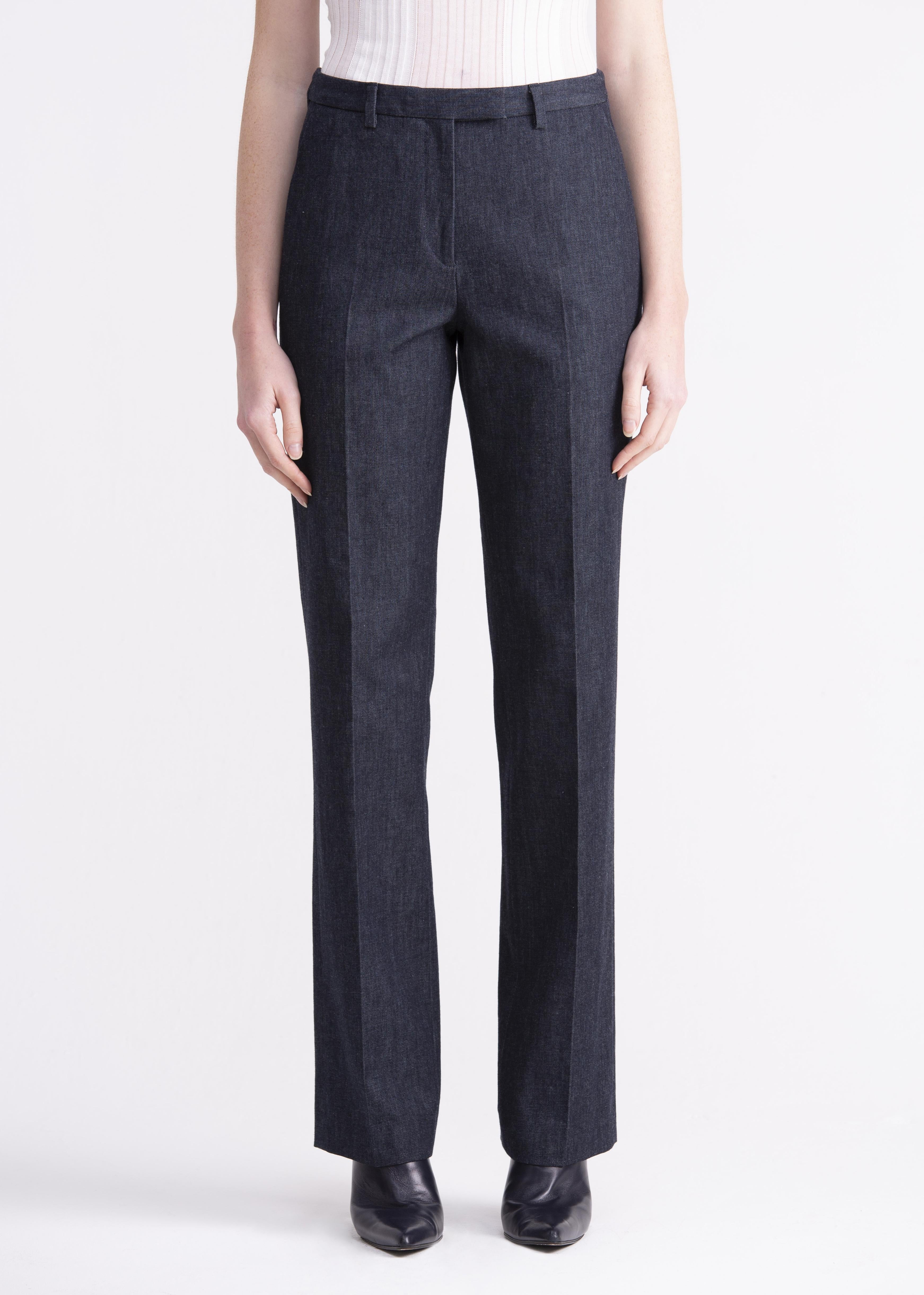 Pantaloni dritti denim con cinturino, passanti e tasche PN01-22ROA1022T1820 GENTE