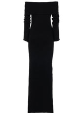 Abito Lungo monospalla nero in lana e cashmere 8605R10001 LES FILLES D'EVA