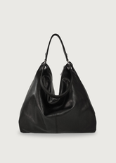 Borsa Ewa nera a spalla in pelle morbida EWA PLUSBLACK BURANA LAB