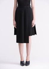 Gonna nera con pannello plissettato GN02-23ROA1029999 GENTE