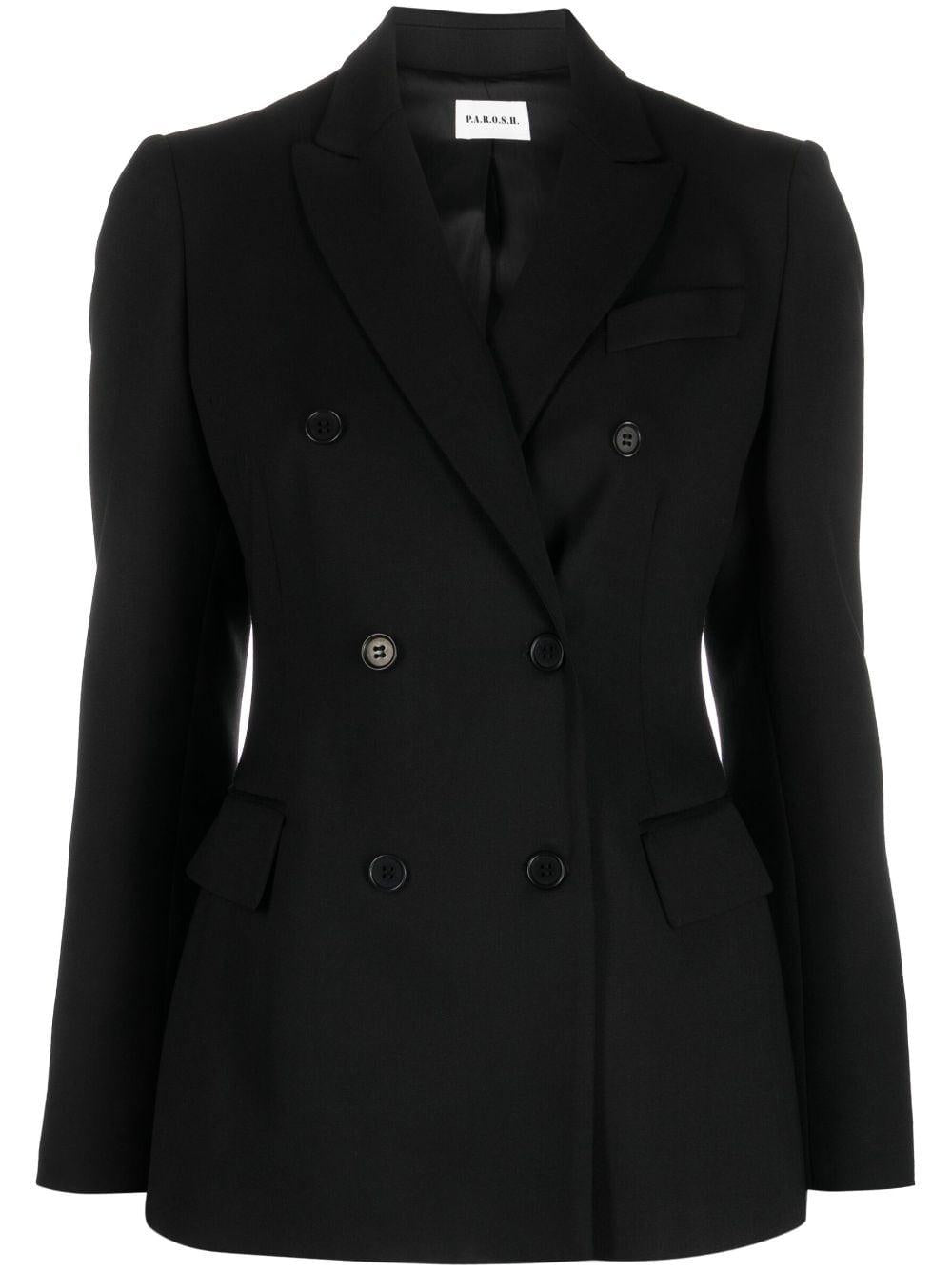 Blazer doppiopetto nero LILIUXY24D420021X013 P.A.R.O.S.H.