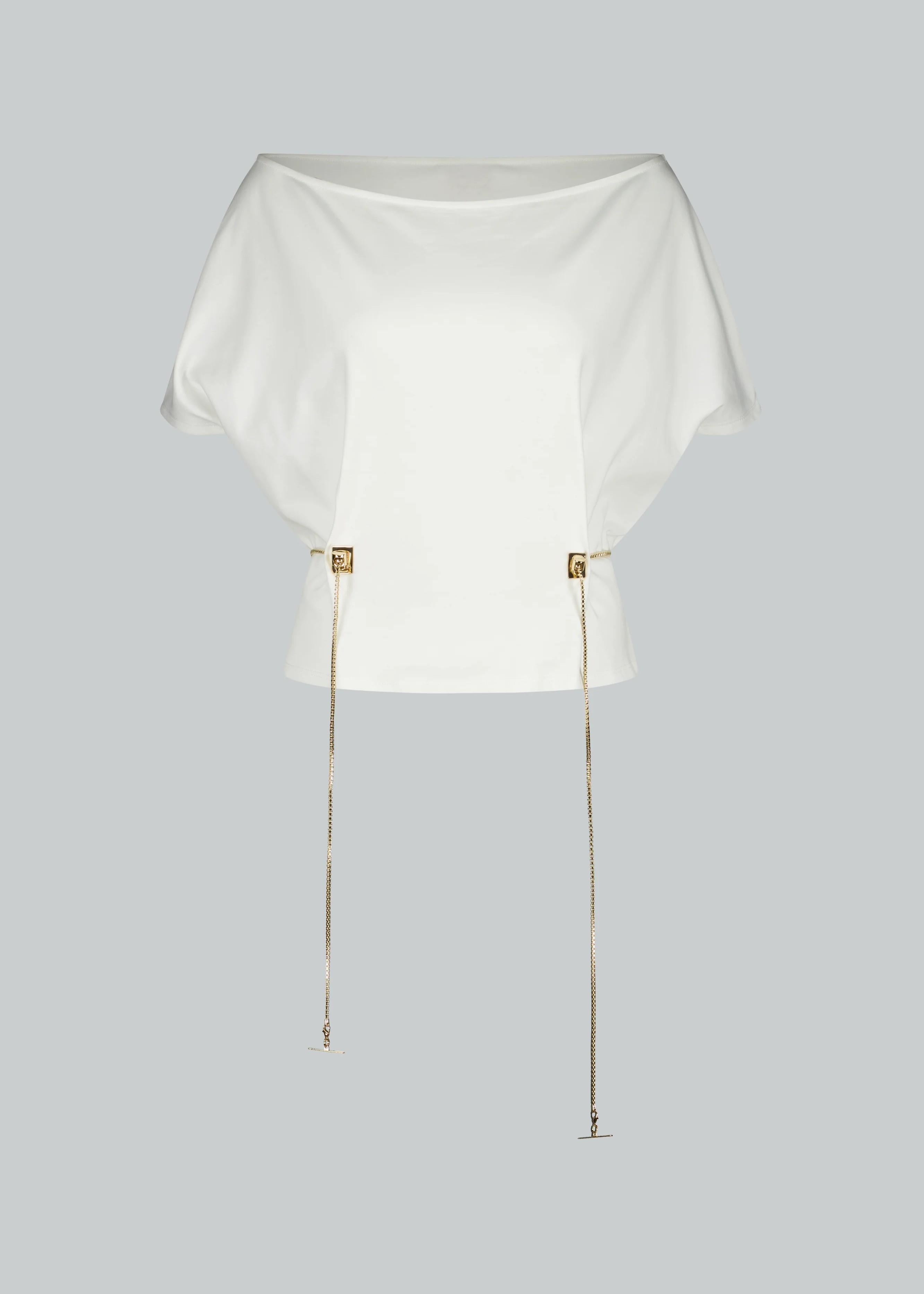 Danamè T-Shirt Wendy Bianca con dettaglio oro 726SS7813JWHITE DANAMÉ