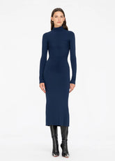 abito lungo blu in jersey con arricciatura centrale 8792R10002 LES FILLES D'EVA