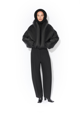 Bomber imbottito in taffetà nero AA9V1163T448B995 ALAÏA