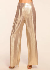 Ramy Brook Pantaloni Wide Leg Izzy Oro in Seta Lamè A11255011GOLD RAMY BROOK
