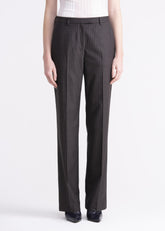 Pantaloni dritti gessati grigio scuro PN01ROA1011920 GENTE