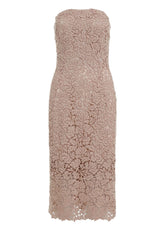 Abito midi in pizzo beige senza spalline D472Q341UYOUYO61210 ERMANNO SCERVINO