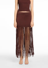 Gonna Corta Marrone con Frange lunghe TR6100I037DEEP SPICE TOCCIN