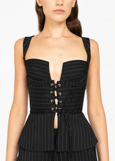 Bustier Gessato nero con lacci 8916TR40001 LES FILLES D'EVA