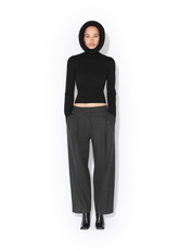 Pullover con cappuccio scultoreo in maglia nero AA9G0071K133B995 ALAÏA