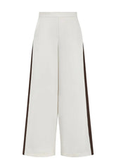 Parosh Pantalone Tuta Panty Panna con Banda Bicolore