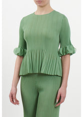 Amosa T-shirt con Rouches su Maniche Verde