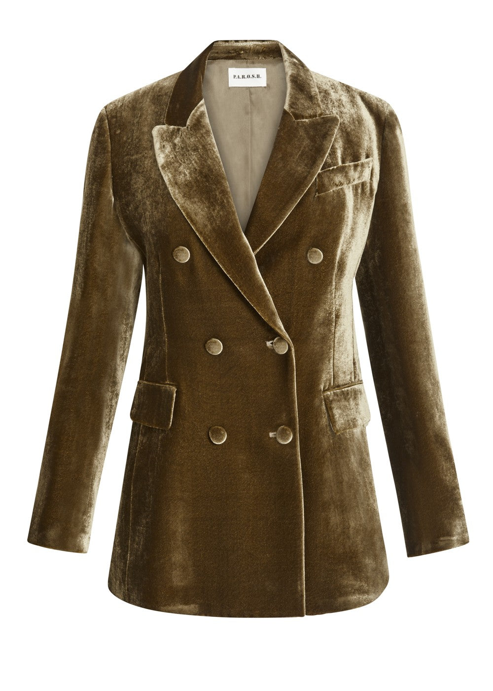 Parosh Blazer Doppiopetto Ravel In Velluto Tortora