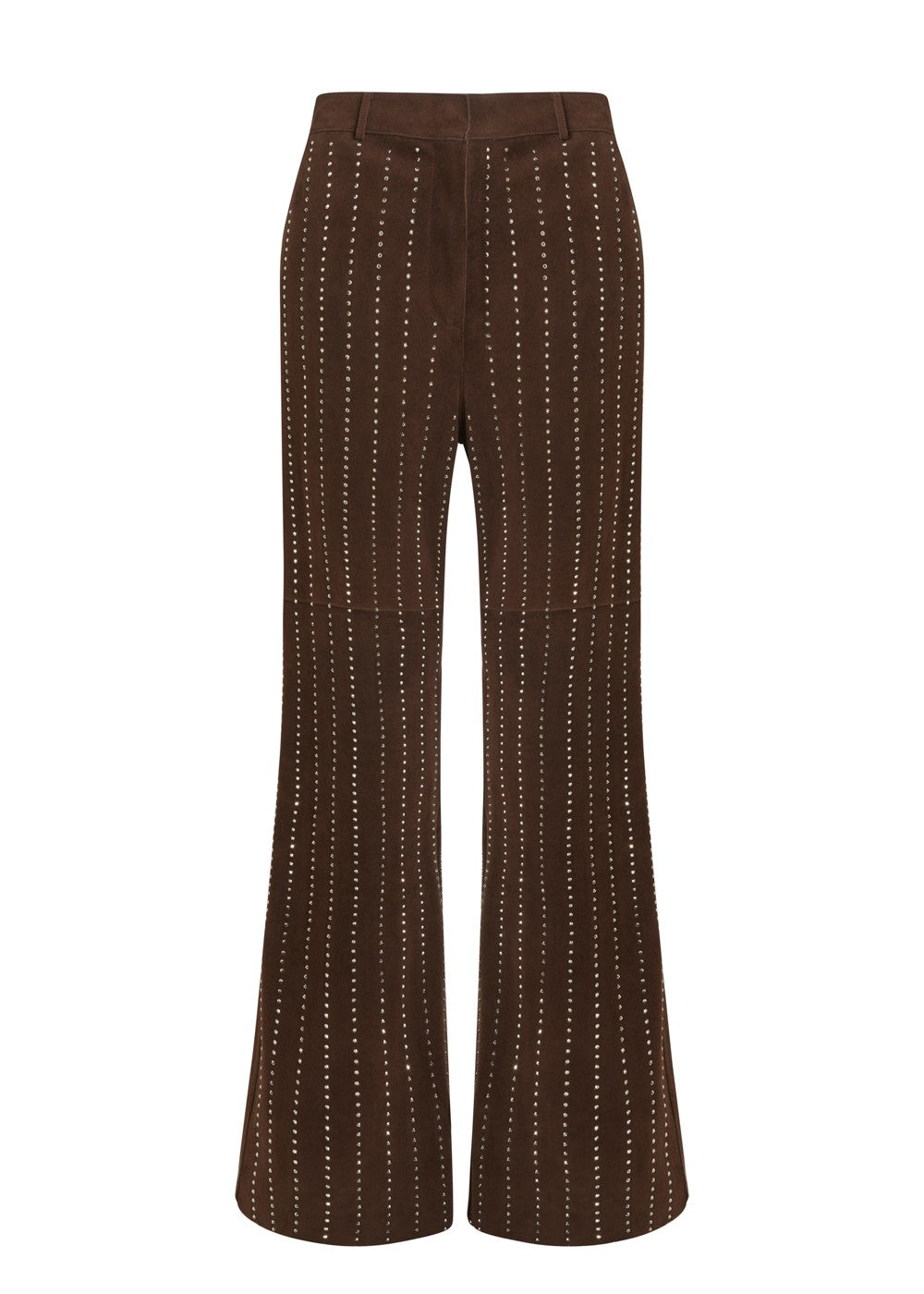 Parosh Pantalone Mya Wide in Sued con Dettagli a Righe Testa di Moro