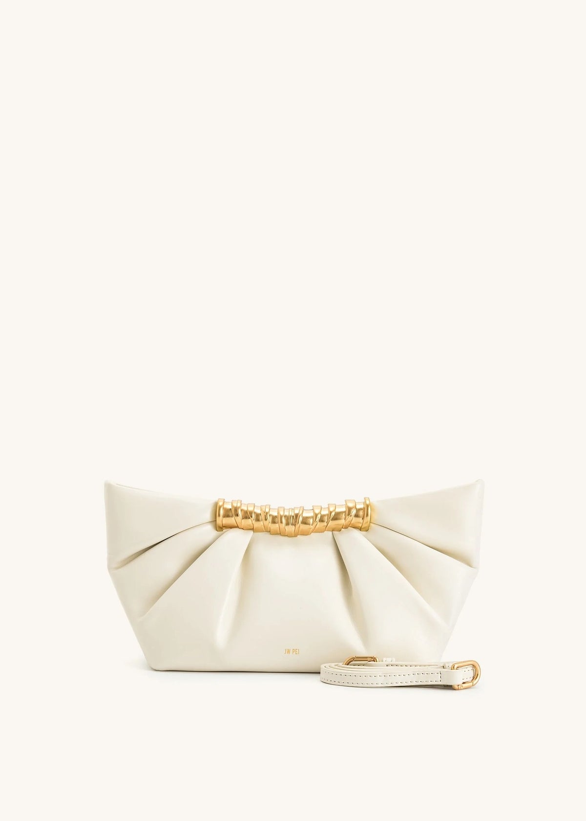 Jw Pei Clutch Leia Pieghettata Bianca