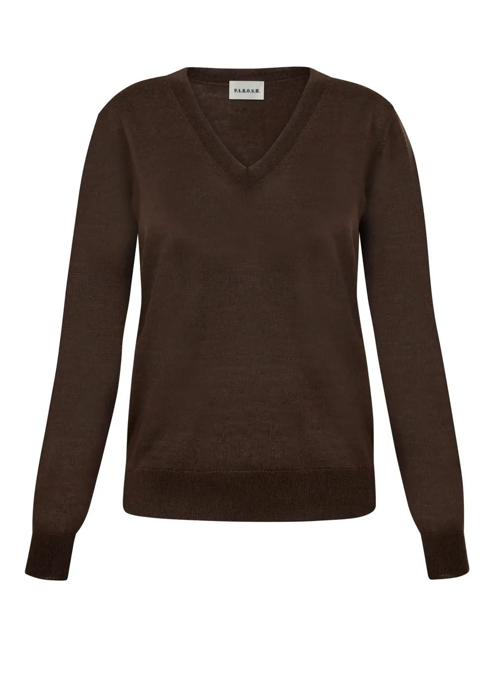 Parosh Maglia Scollo a V Linfa in Lana Testa di Moro
