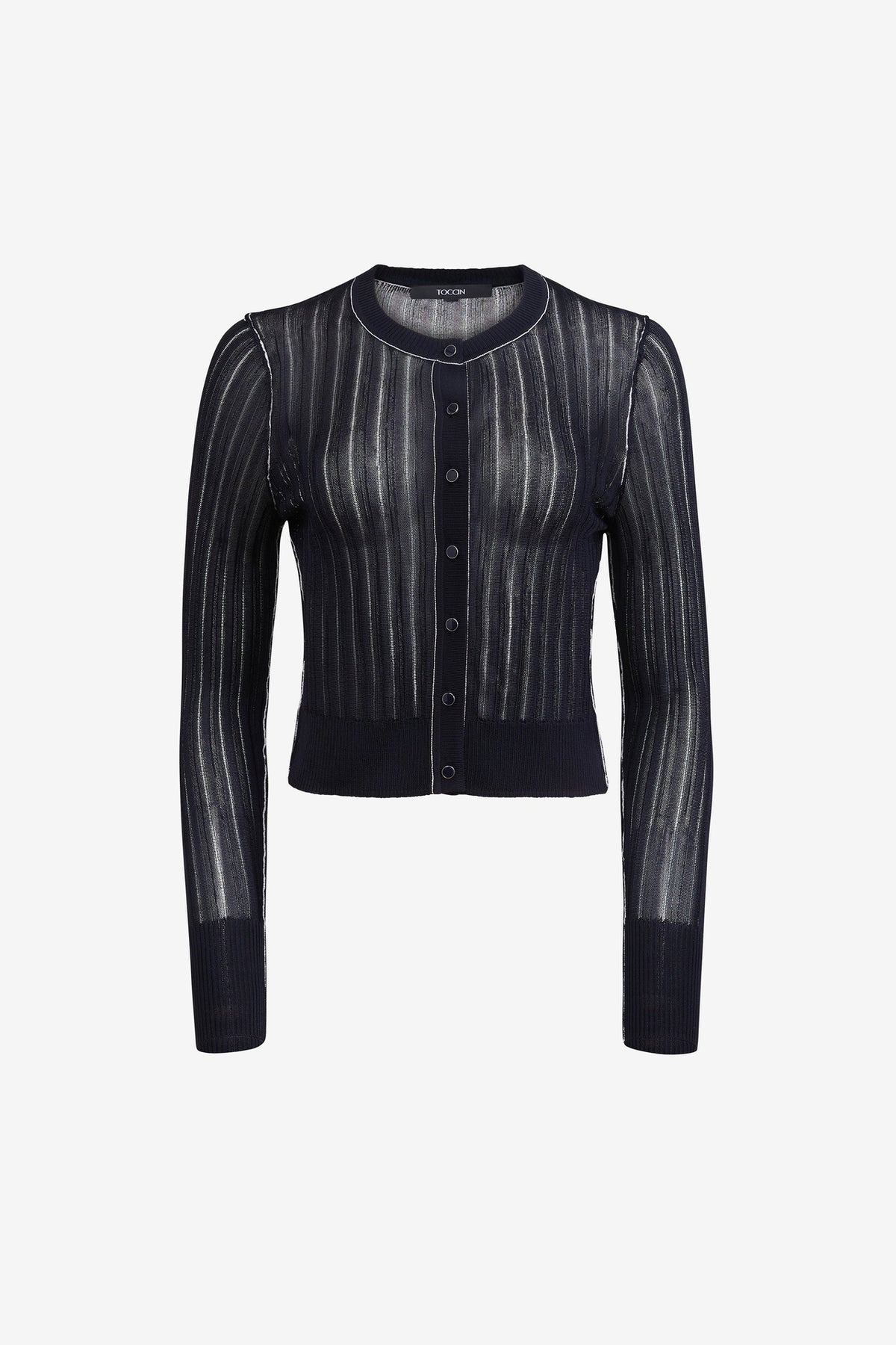 Toccin Cardigan Crosby Cropped a Contrasto Nero e Bianco