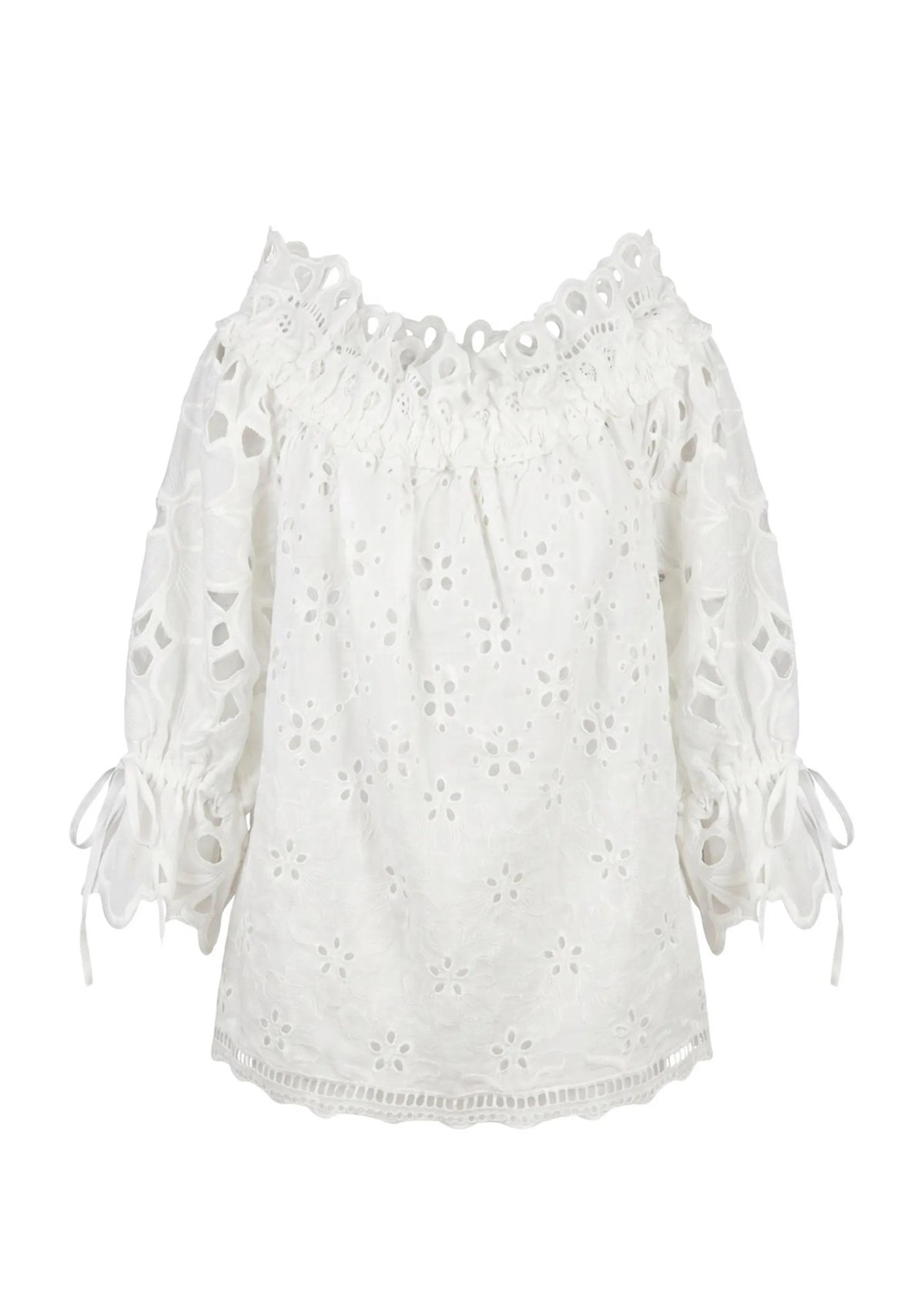 Ermanno Scervino Top Spalle Scese in Cotone Bianco