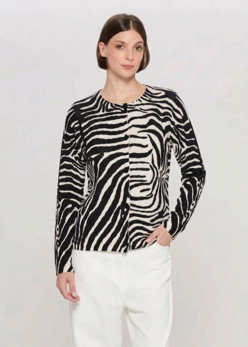 GENTE Cardigan Gigi Girocollo Zebra