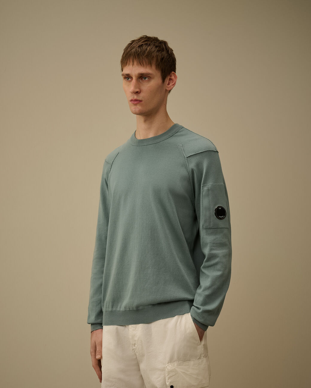 C.P Company Maglia a Girocollo in Cotone Azzurro