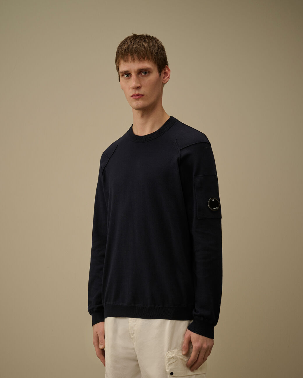 C.P Company Maglia a Girocollo in Cotone Blu