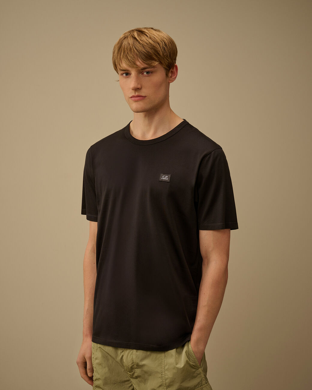 C.P Company T-Shirt a Maniche Corte in Jersey con Patch Nero
