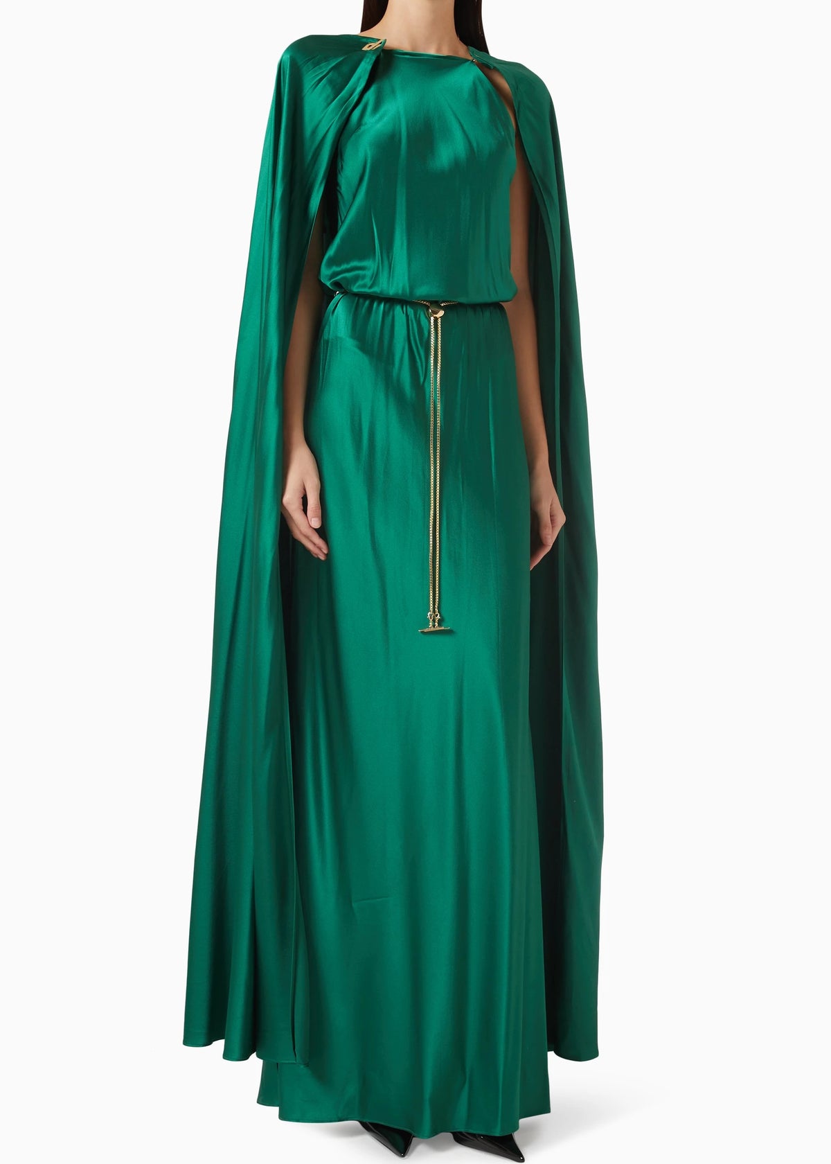 Daname Abito Lungo Joyce Verde con Cappa