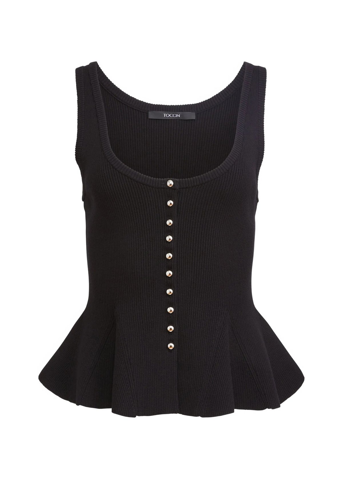 Toccin Top Eden Svasato Nero con Bottoni