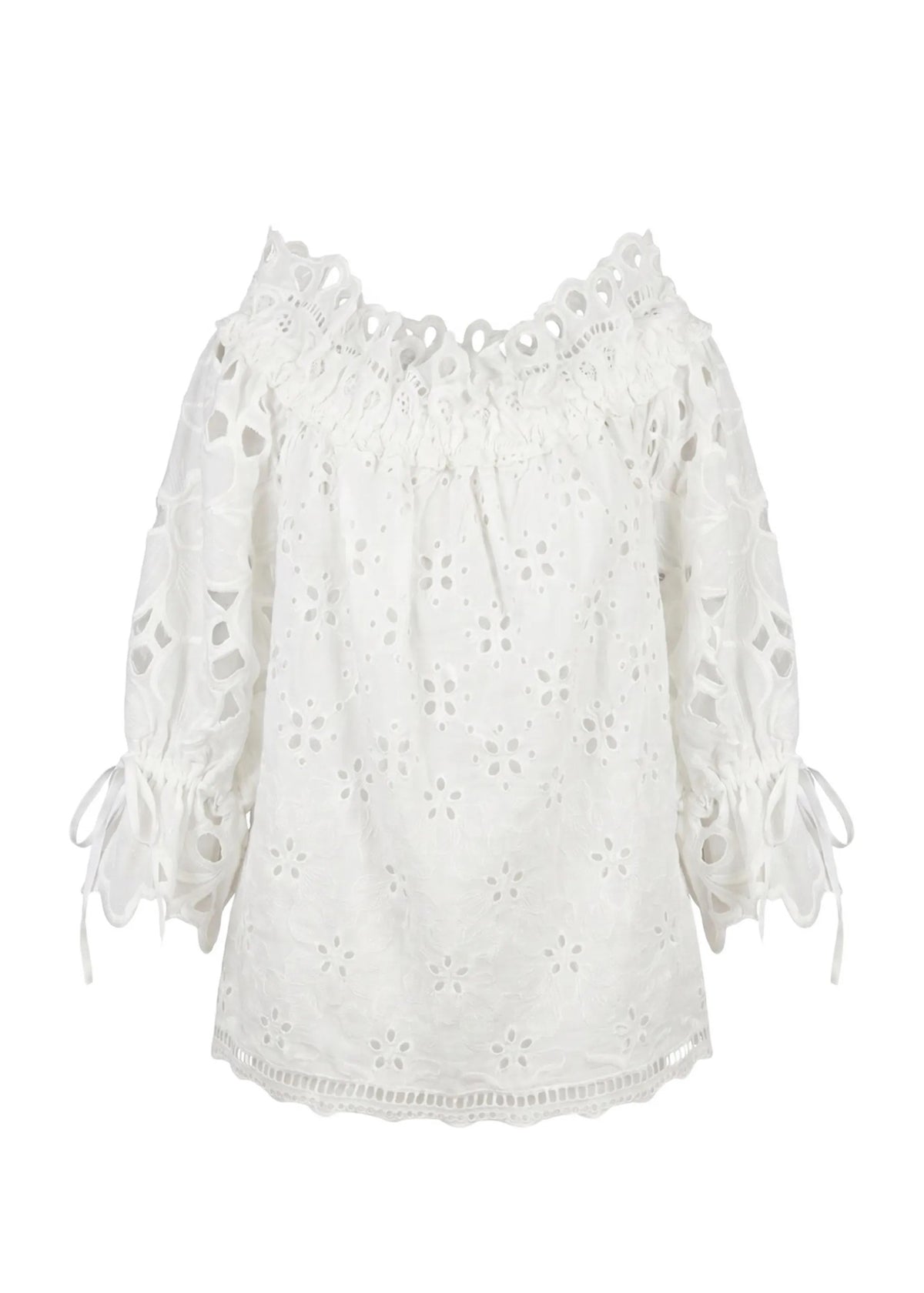 Ermanno Scervino Top Spalle Scese in Cotone Bianco