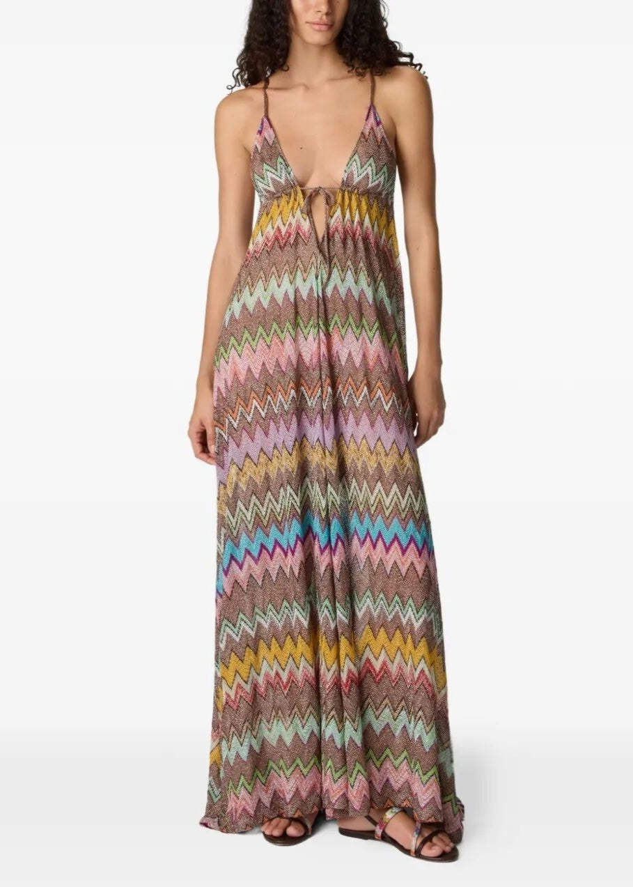 Missoni Abito Lungo Copricostume Multicolore