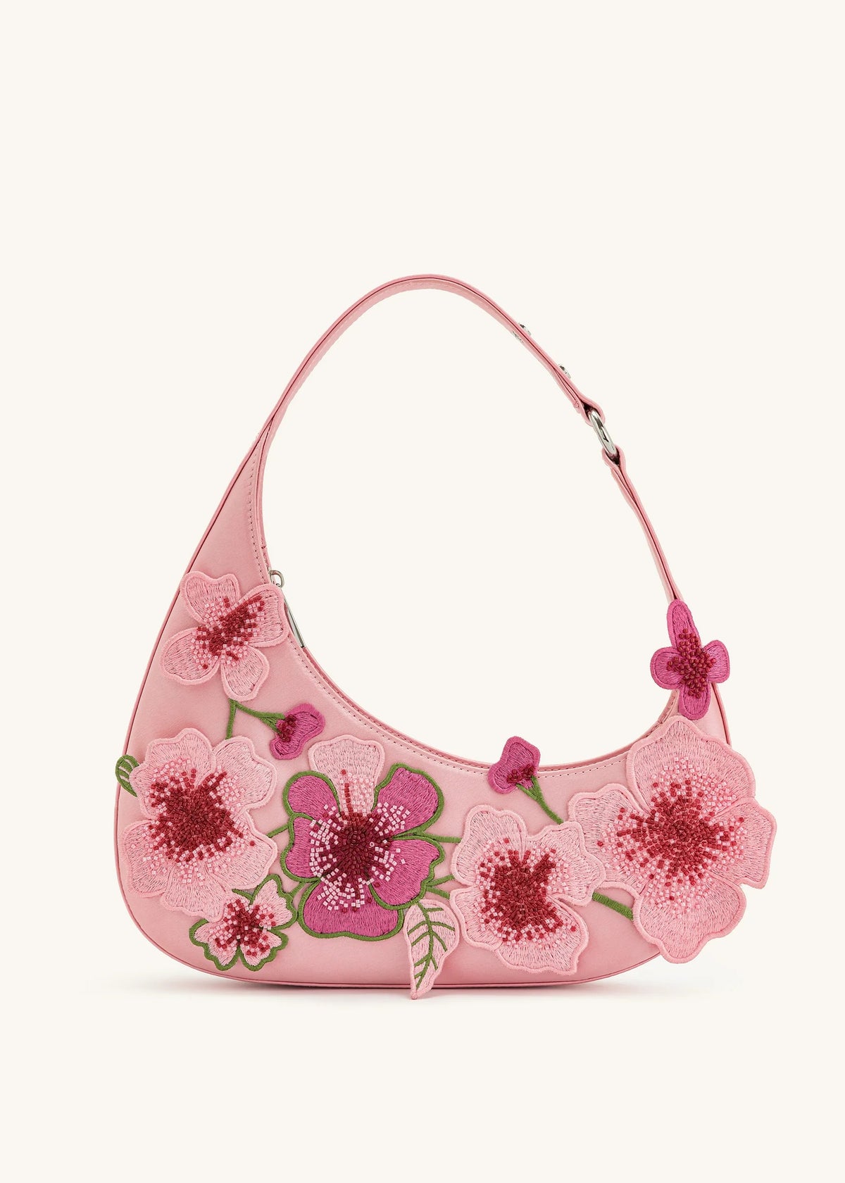 Jw Pei Borsa Harlee a Spalla con Ricamo Fiori Rosa