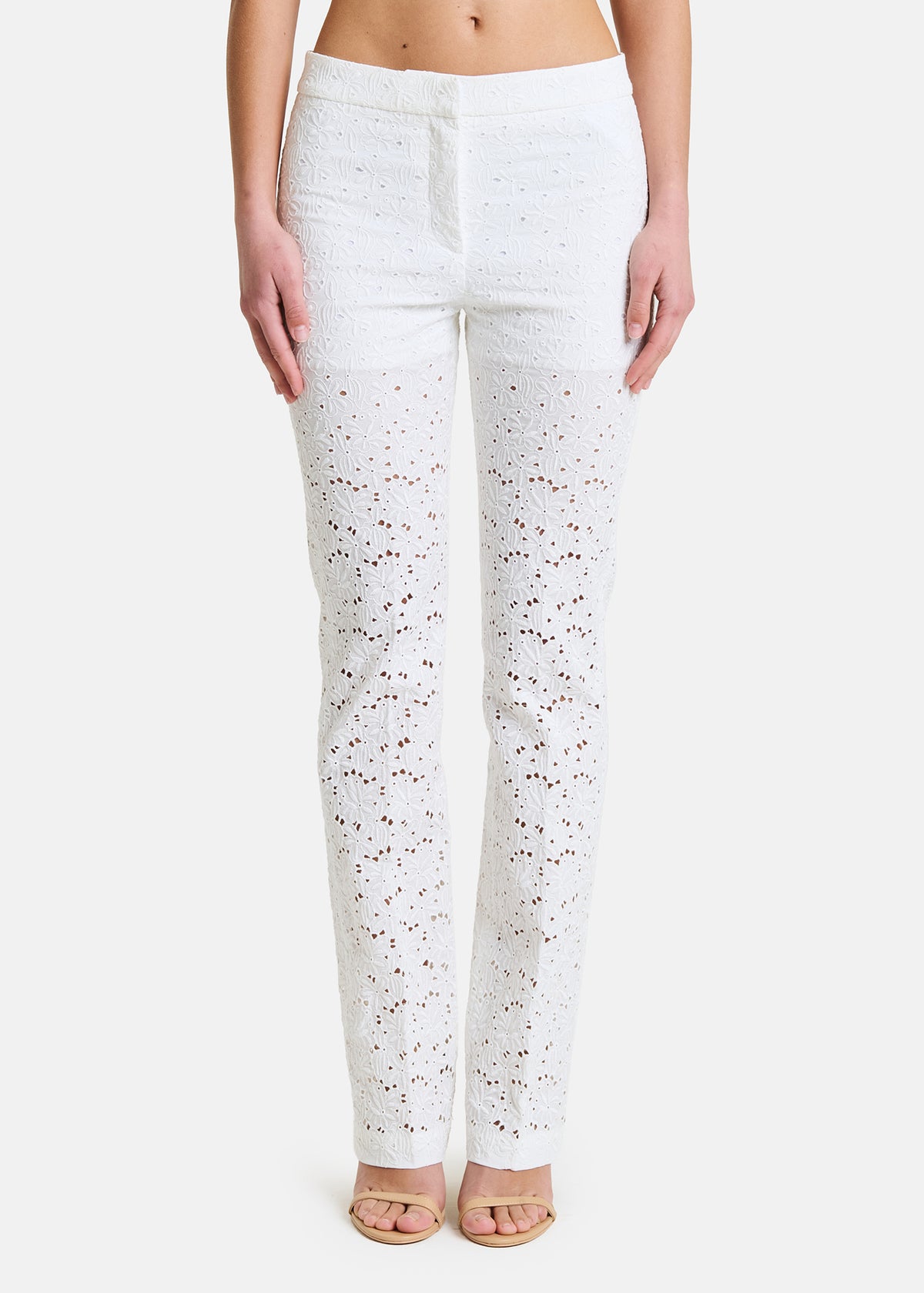 True Royal Pantaloni Bella Bianchi con Dettaglio Trasparenza