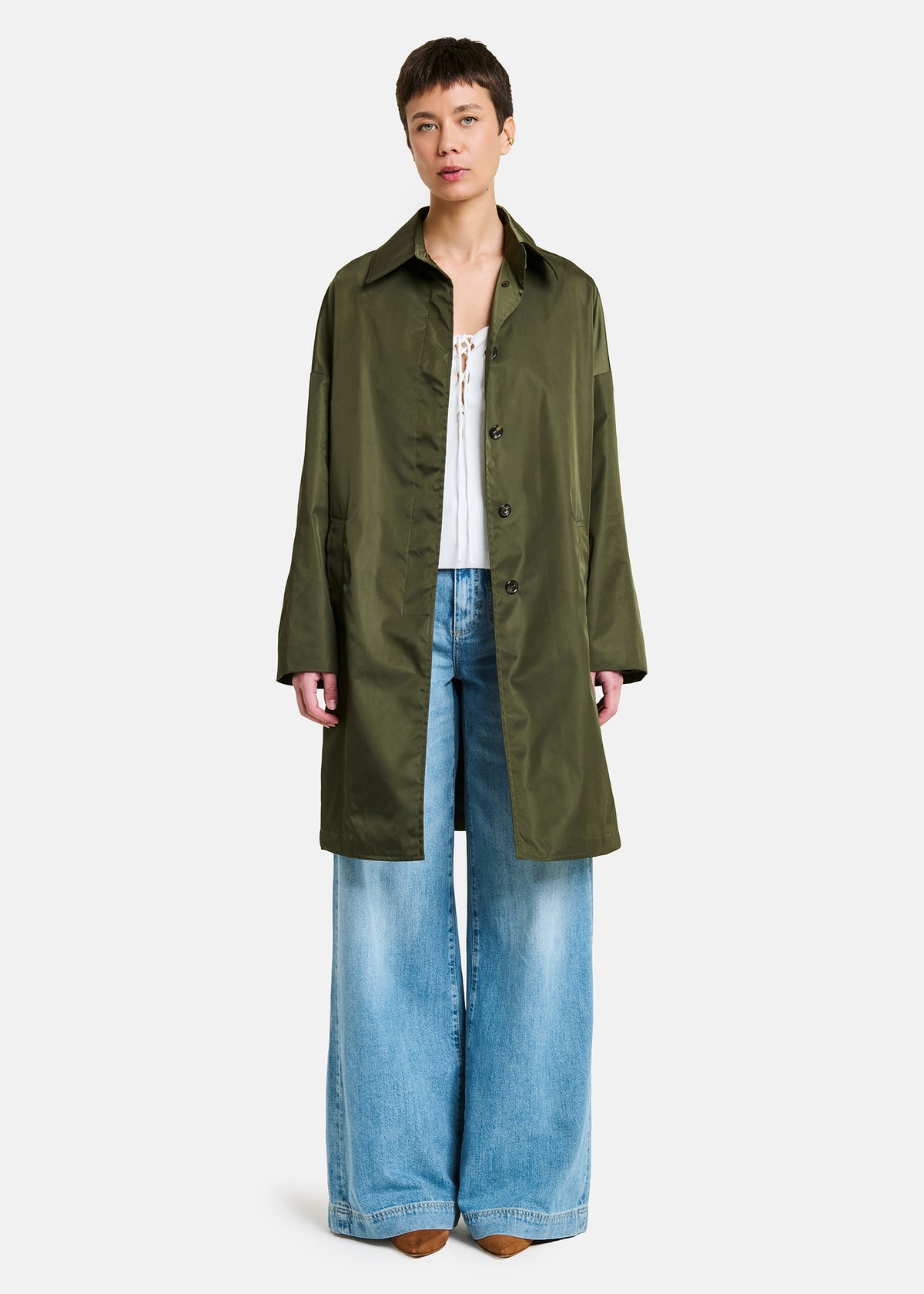 Gente Caban con Rever Verde Militare