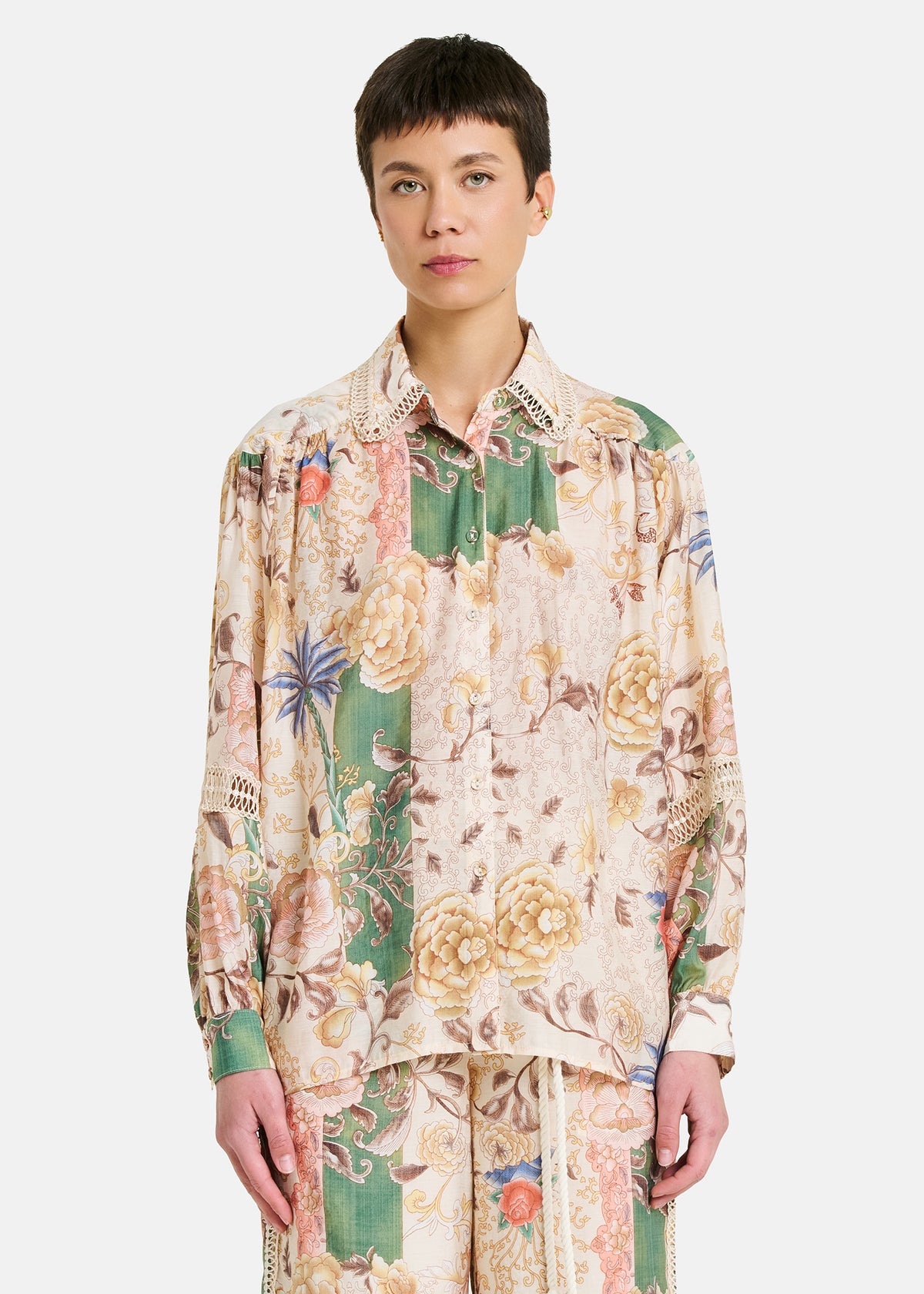 Amosa Camicia con Stampa Floreale Multicolore