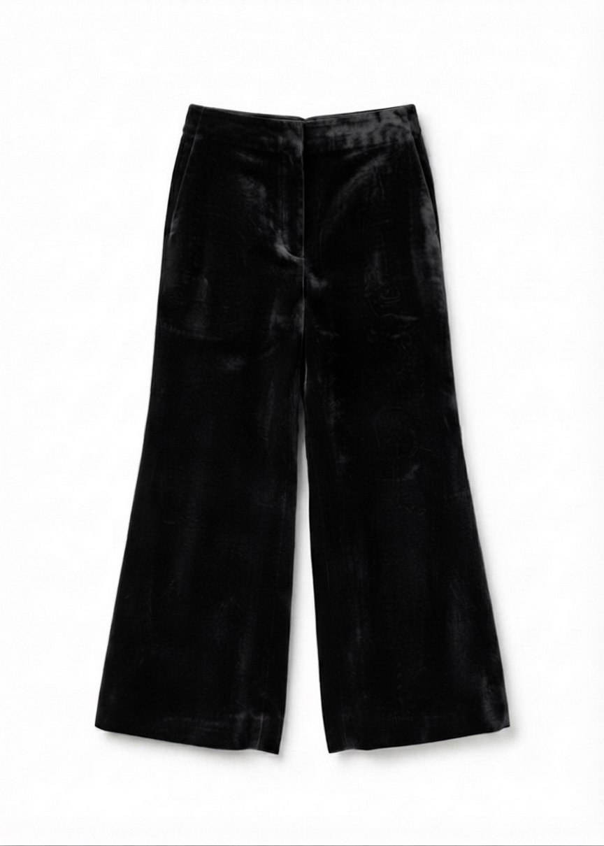 Parosh Pantalone Ravel Wide in Velluto Nero