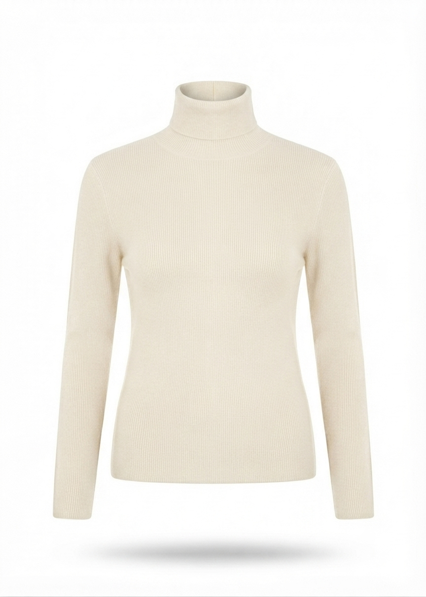 Parosh Maglia Long Collo Alto Manica Lunga Panna