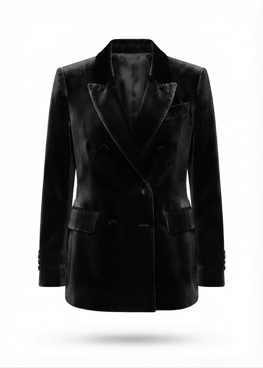 Parosh Blazer Doppiopetto Ravel In Velluto Nero