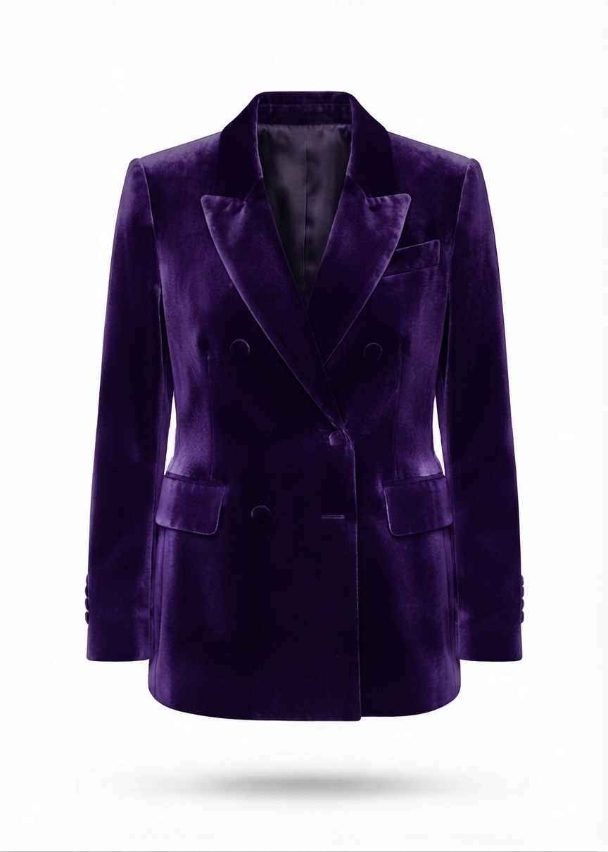 Parosh Blazer Doppiopetto Ravel In Velluto Viola