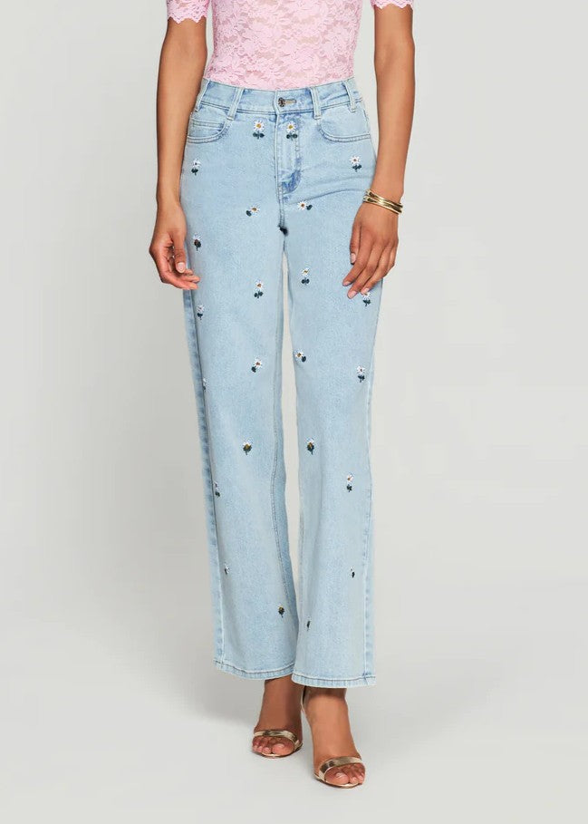 Generation Love Jeans Wide Leg Daisy Con Stampa