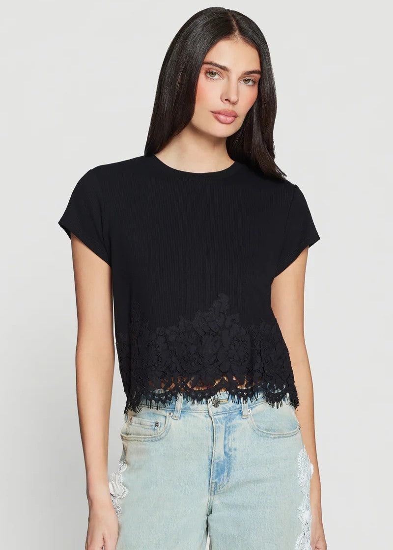 Generation Love Blusa Paige Nera Con Dettaglio In Pizzo