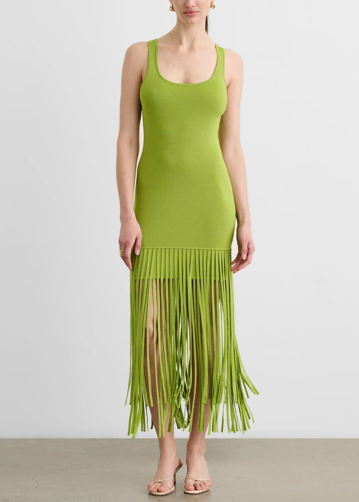 Toccin Abito Mini Roxanne con Frange Lime