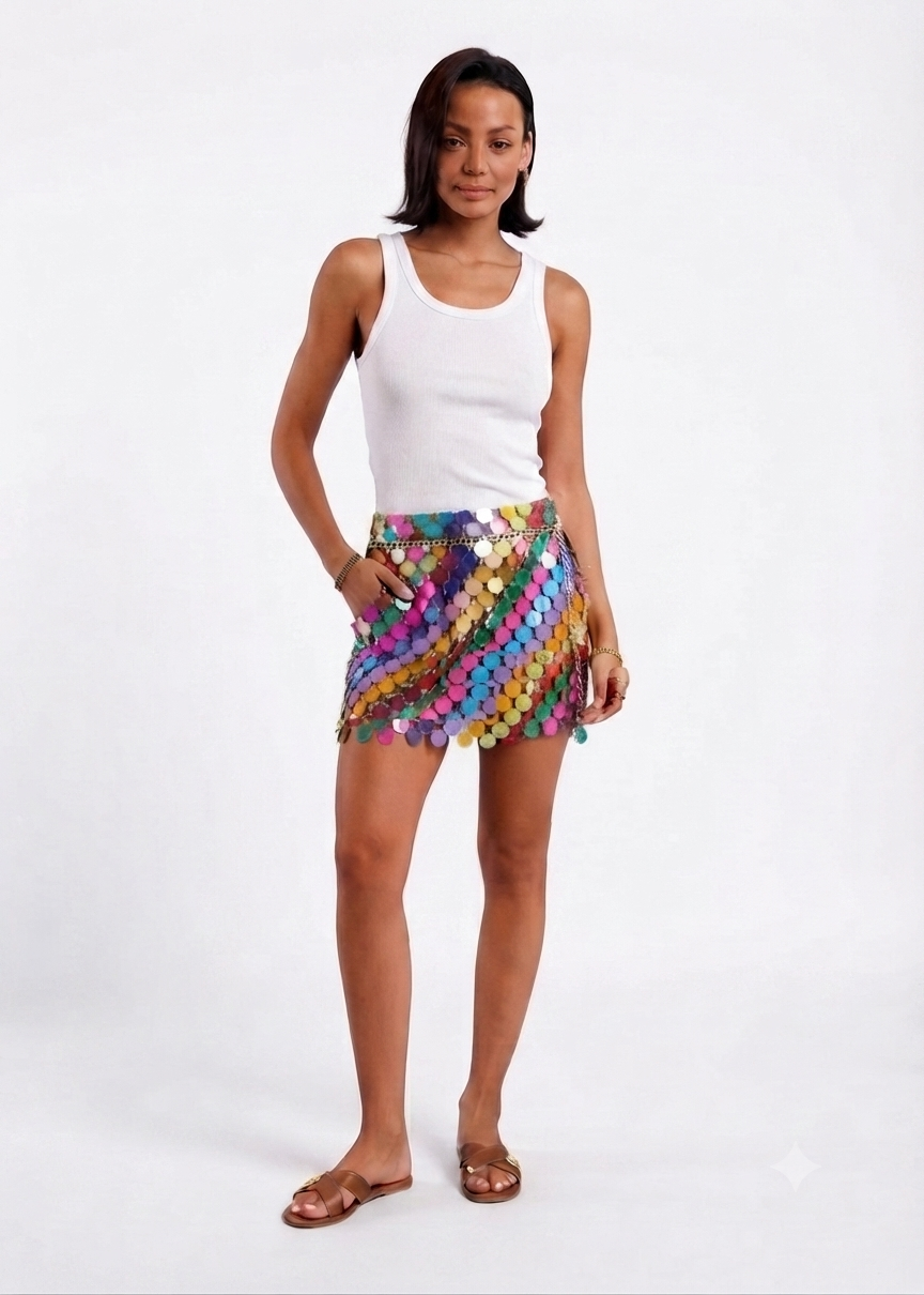 People Gonna Mini in Pailettes Multicolore