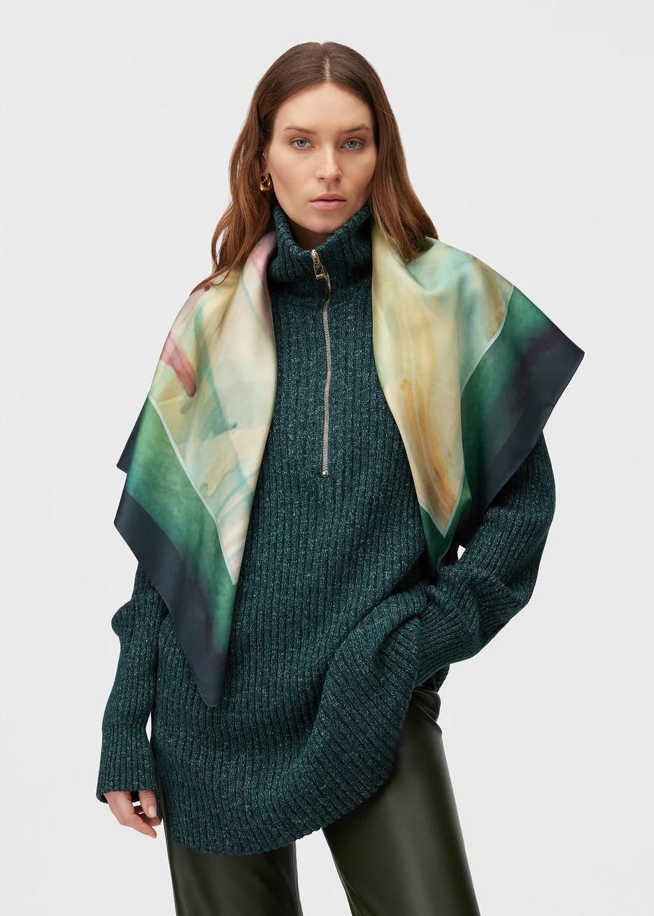 Foulard 100% seta con stampa Miko Veldkampi 02WFASA011SP00MLT000 RETORI