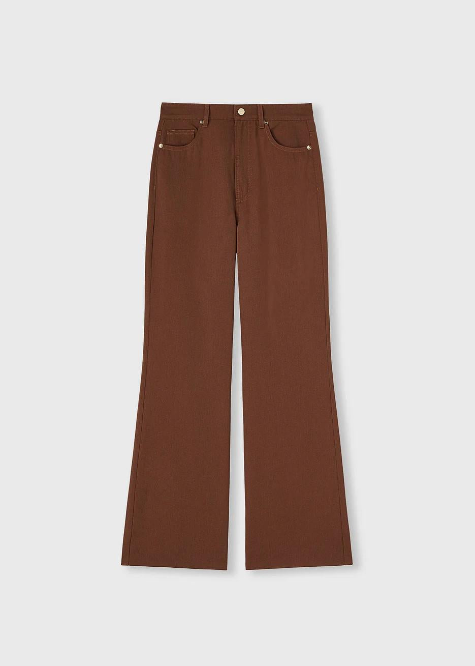 Pantaloni a gamba dritta in denim color cioccolato 02WFAPA011LF04CLA003 RETORI