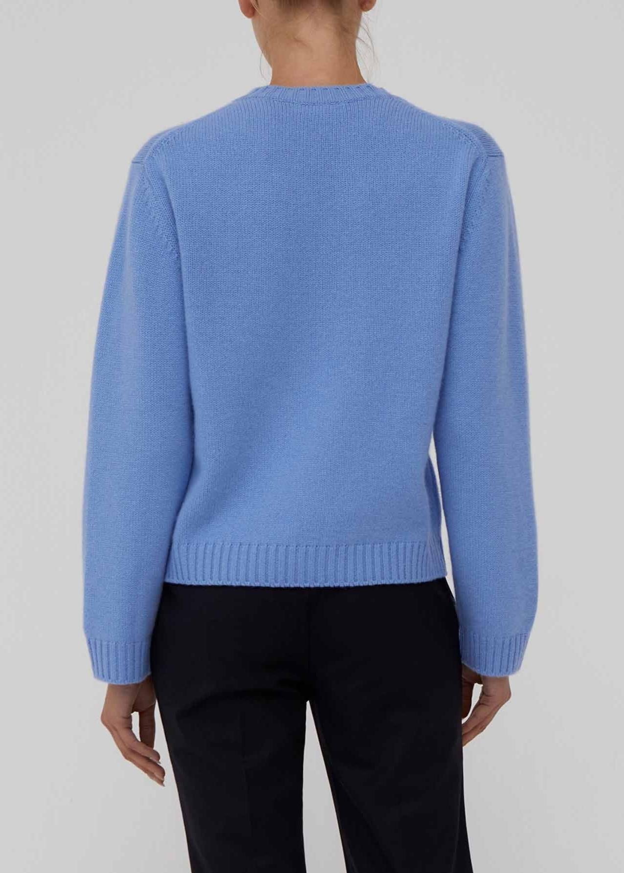 Maglione azzurro a V  in 100% cashmere AM41LIGHT BLUE AMIYA