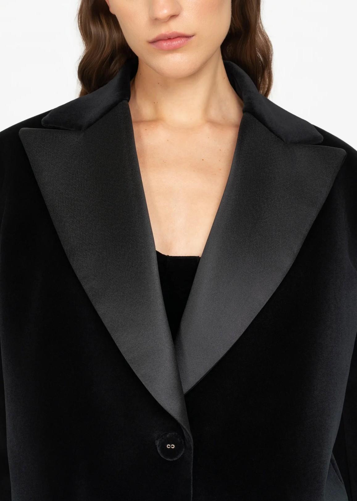 Blazer nero oversize in velluto 8802VR21001 LES FILLES D'EVA