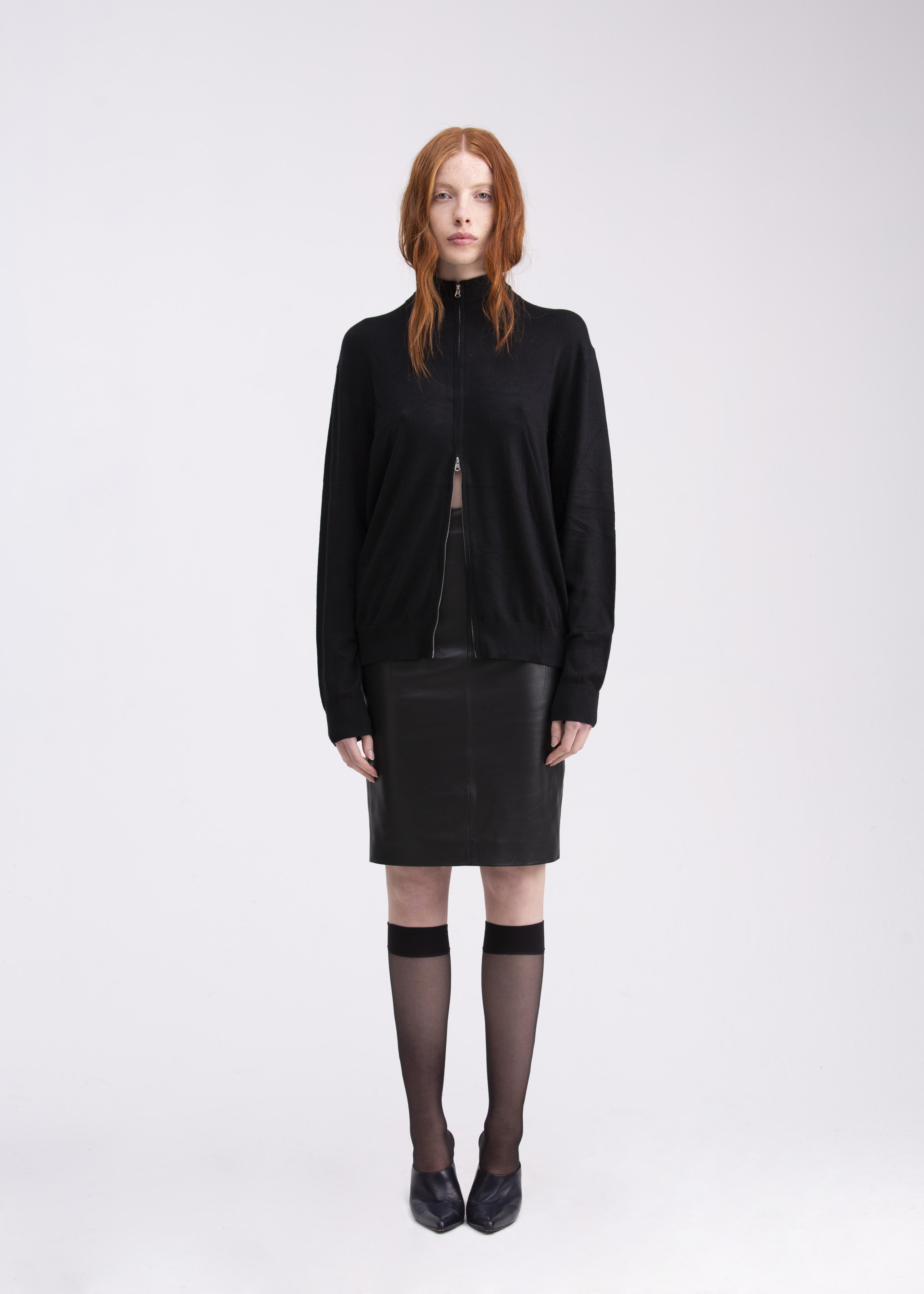 Gonna a tubino in nappa nera GN06NERO GENTE